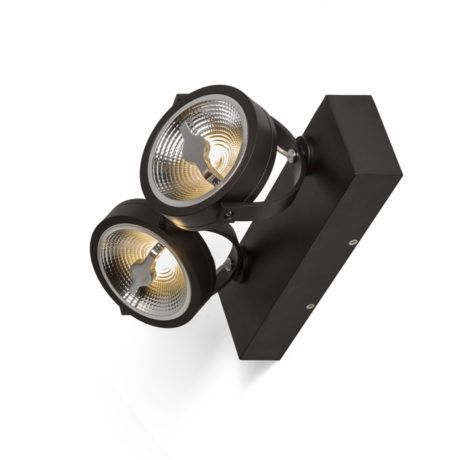 Dubbele opbouw AR111 LED spot Zwart