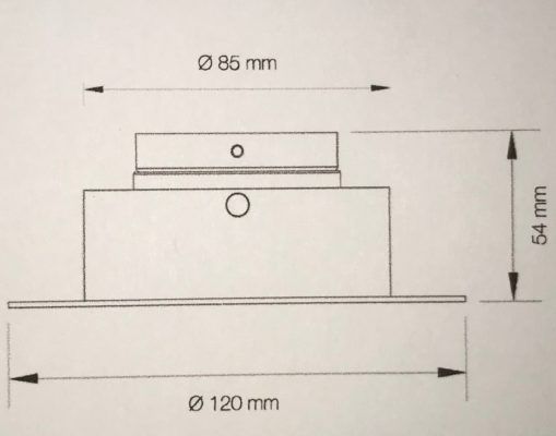 Inbouwring 85mm Trimless kantelbaar GU10 maten