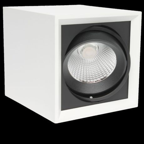 Opbouwspot 132x132x150mm 15W 2700K dimbaar wit detail