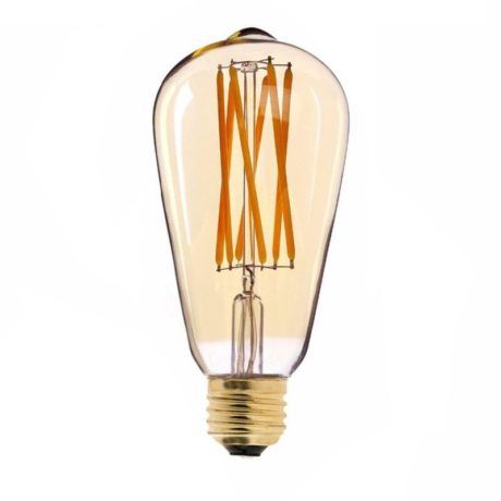 ST64 E27 8W 2200K dimbaar Goud Glas