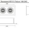 AR111 recessed-trimless dubbel zwart sfeer maten opbouw