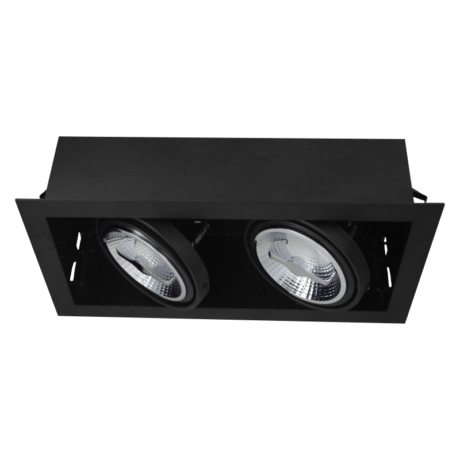 AR111 recessed-trimless dubbel zwart uit