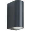 Buitenlamp 2x3w rond Zwart voorkant