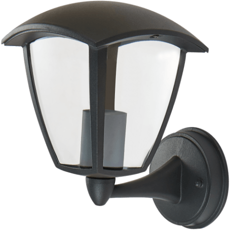 Muurlamp E27 hangend glas zwart