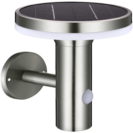 Muurlamp Solar 6W 2700K RVS met bewegingsmelder 2