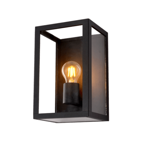 Wandlamp E27 Glas Zwart