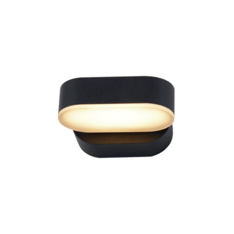 Wandlamp ovaal 7,5W 2700K zwart