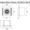 50mm inbouwarmatuur wit Afmetingen 2