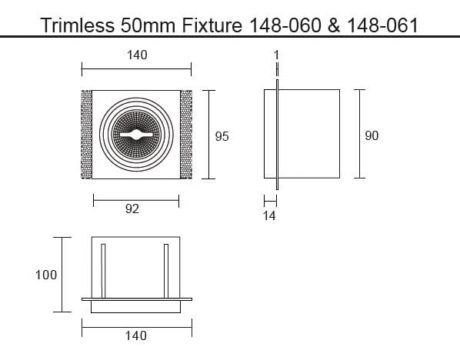 50mm inbouwarmatuur wit Afmetingen 2