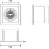 AR70 inbouwarmatuur zwart Afmetingen