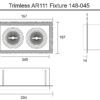 Dubbel AR111 inbouwarmatuur wit Afmetingen