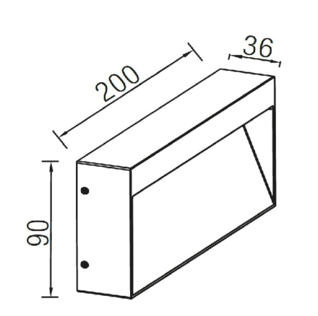 Wandlamp 200x90x36mm 6 watt antraciet maten