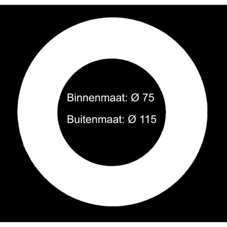 Opvulring 115mm zaagmaat 75mm wit Plastic