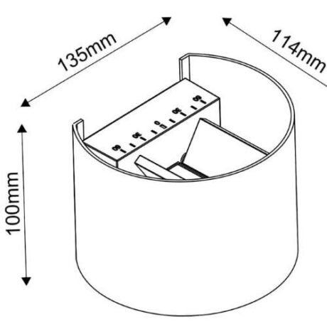 Wandlamp 136x115x100mm 6 watt wit 2700k dim maten