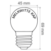 G45 E27 melkwitte-kap maten