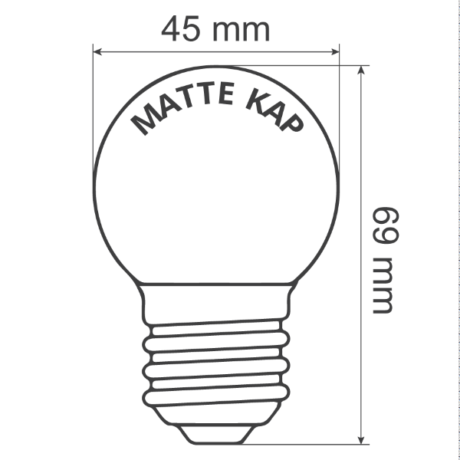 G45 E27 matte kap maten