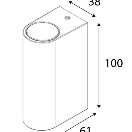 Wandlamp 100x38mm 5,5W 3000K maten