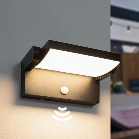 Buitenlamp 12,5W draaibaar met bewegingssensor zwart