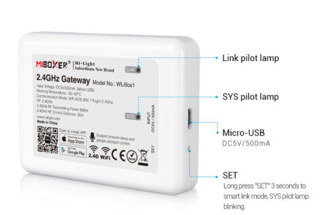 Mi-Light wifi gateway knoppen