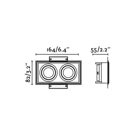 Faro Hyde trimless 164x82mm wit maten