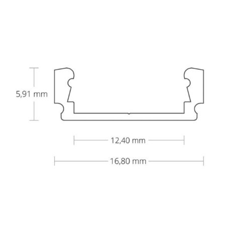 U-profiel 2m voor 12mm LED strips wit maten