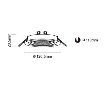 AR70 inbouwring 127mm wit maten