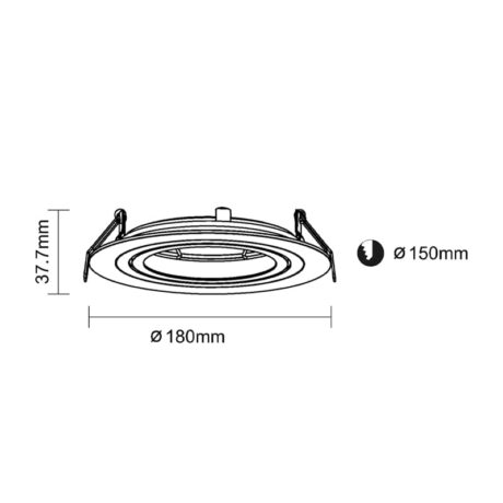 Inbouwring AR111 rond maten