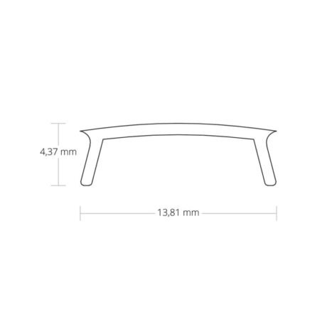 Maten kap 2m voor U-profiel 17x6mm