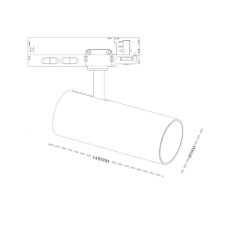 3-fase trackspot 10-20-30w instelbaar dimbaar en CCT 2700k-3000k- 4000K maten