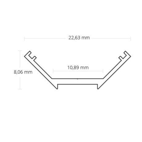 Profiel 45graden voor maximaal 10mm ledstrip maten